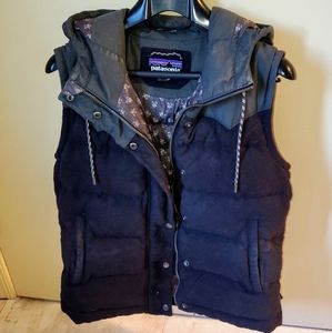 Patagonia Hooded Bivy Vest Black/Gray sz S